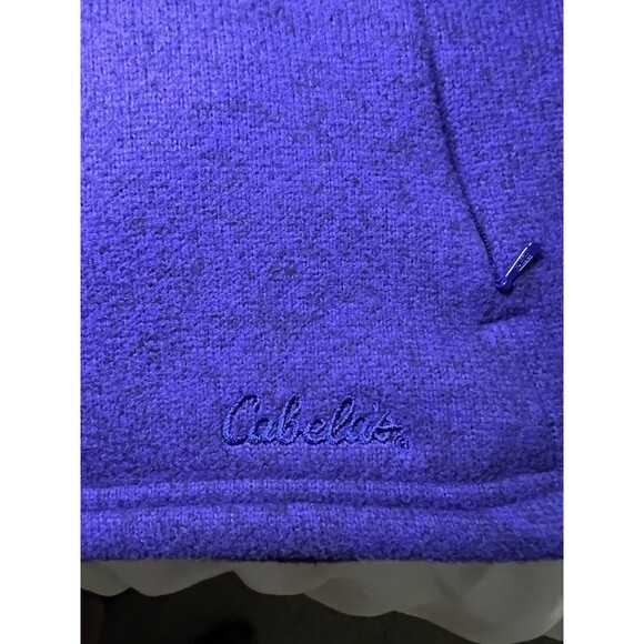 Cabelas Womens Fleece Pullover Sweatshirt Purple Size: L Hip Length Mock Neck - Picture 8 of 12